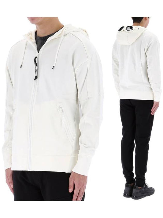 Diagonal Raised Fleece Goggle Hooded Jacket White - CP COMPANY - BALAAN 2