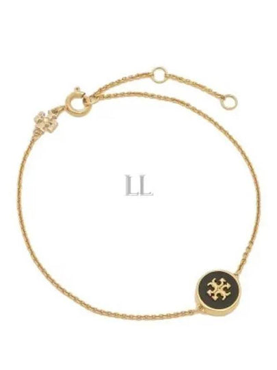 Kira Enamel Chain Bracelet Gold Black - TORY BURCH - BALAAN 2