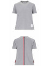 Center Back Stripe Classic Cotton Pique Relaxed Fit Short Sleeve T-Shirt Grey - THOM BROWNE - BALAAN 5