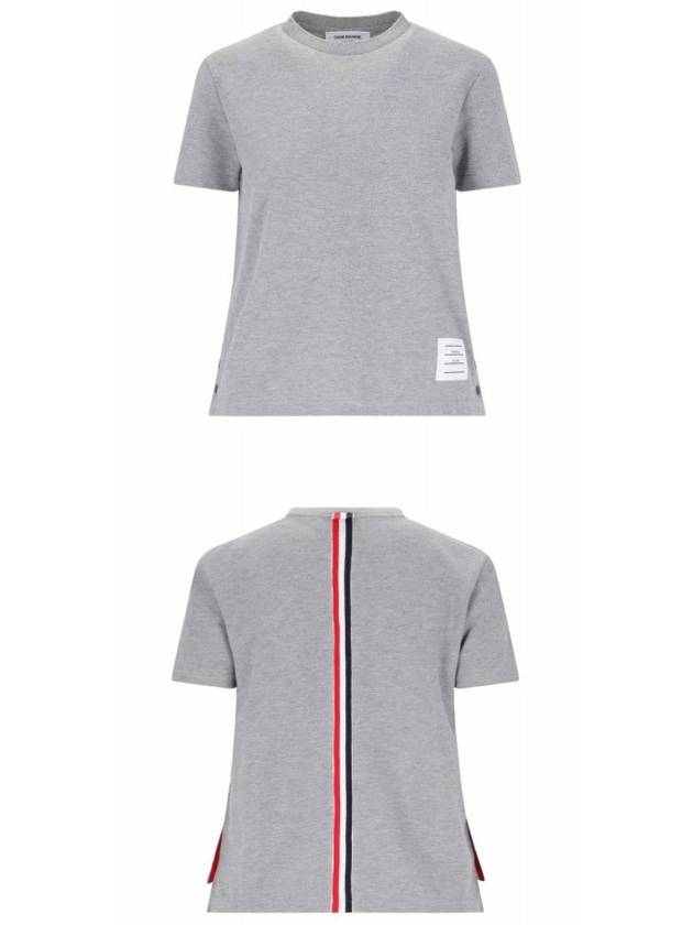 Center Back Stripe Classic Cotton Pique Relaxed Fit Short Sleeve T-Shirt Grey - THOM BROWNE - BALAAN 5
