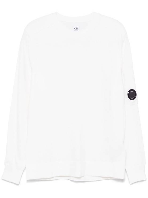 Extra Fine Merino Wool Crew Neck Knit Top White - CP COMPANY - BALAAN 2