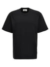 Patch Logo Round Neck Short Sleeved T-Shirt Black - AMI - BALAAN 2