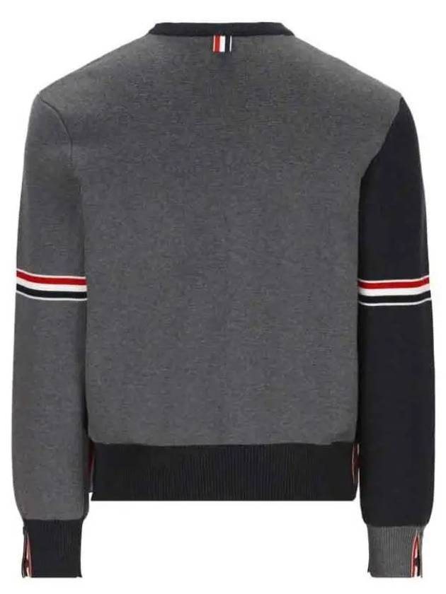 RWB Striped Crew Neck Knit Top Grey - THOM BROWNE - BALAAN 3