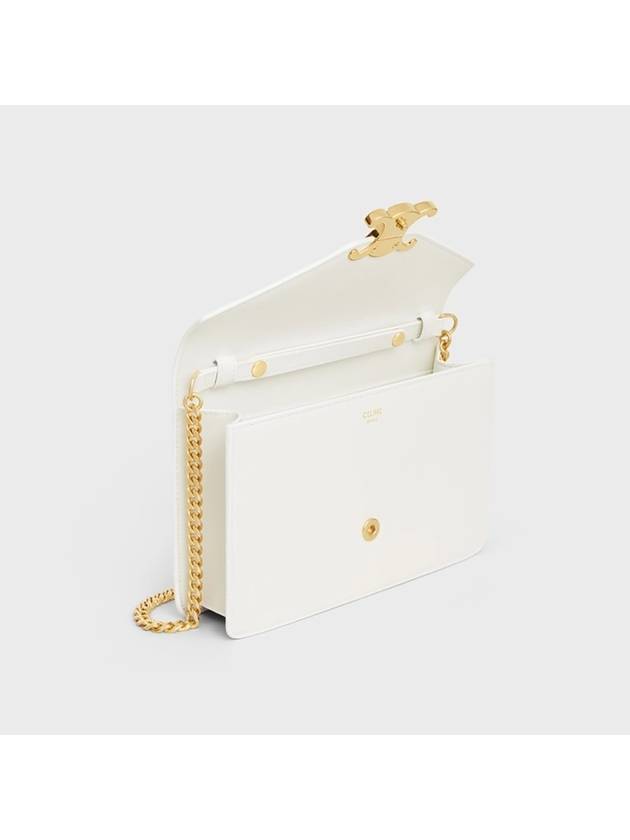 Margot Chain Wallet Shiny Calfskin White - CELINE - BALAAN 5