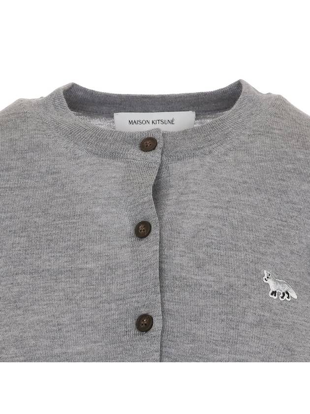 Baby Fox Patch Regular Cardigan Grey Melange - MAISON KITSUNE - BALAAN 7