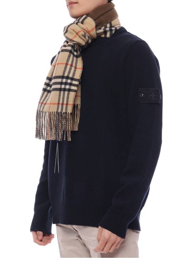 Check Reversible Cashmere Scarf Brown Sand - BURBERRY - BALAAN 5