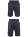 Cotton Twill Bermuda Cargo Shorts Navy - STONE ISLAND - BALAAN 5