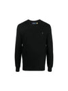 Logo Crew Neck Wool Knit Top Black - POLO RALPH LAUREN - BALAAN 2