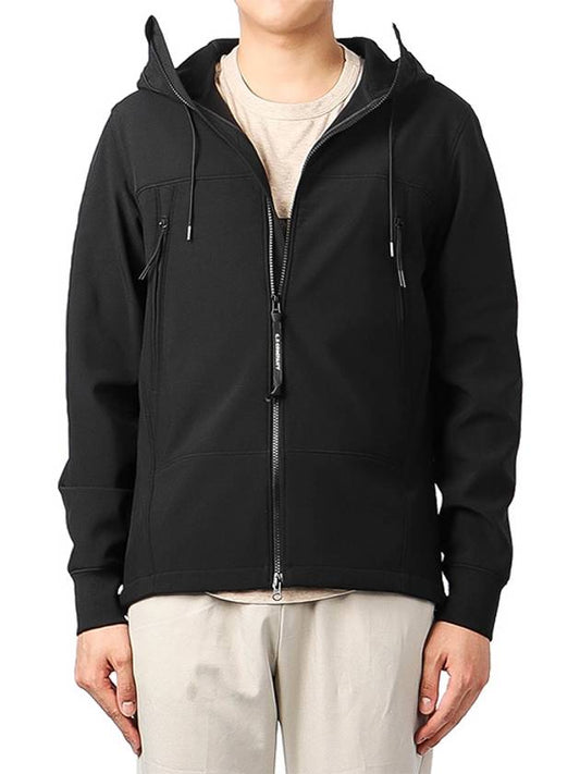 Shell R Goggles Hoodie Jacket Black - CP COMPANY - BALAAN.