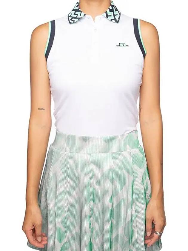 Leslie Sleeveless PK Shirt White - J.LINDEBERG - BALAAN 3