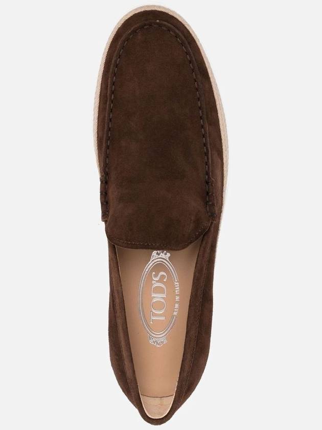 Men's Suede Slip-On Loafers Mocha - TOD'S - BALAAN 4