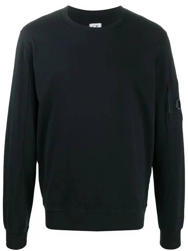 Men's Light Fleece Lens Wappen Sweatshirt Black - CP COMPANY - BALAAN.