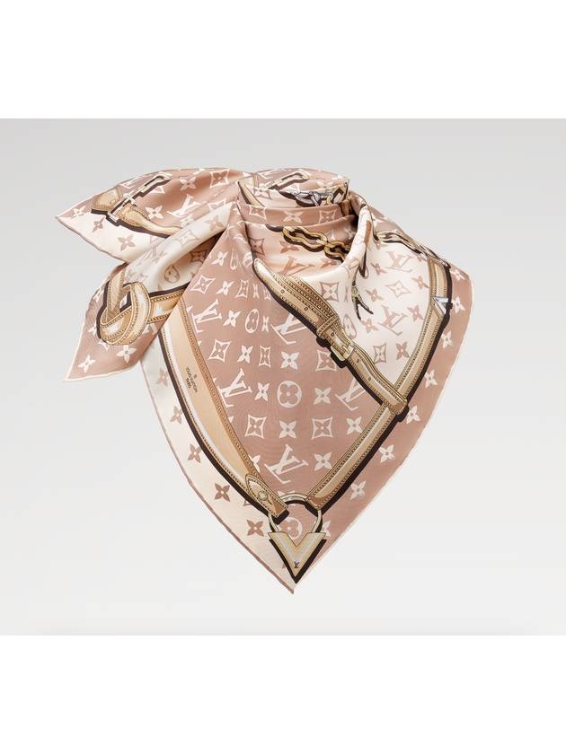 Monogram Confidential Square 90 Scarf Dune - LOUIS VUITTON - BALAAN 2