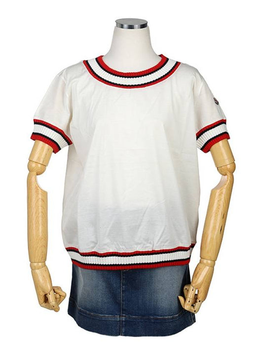 8082000 8390X 035 White Red Trim TShirt - MONCLER - BALAAN 2