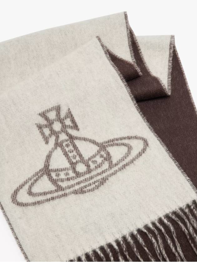 double face jacquard logo muffler scarf off white - VIVIENNE WESTWOOD - BALAAN 2