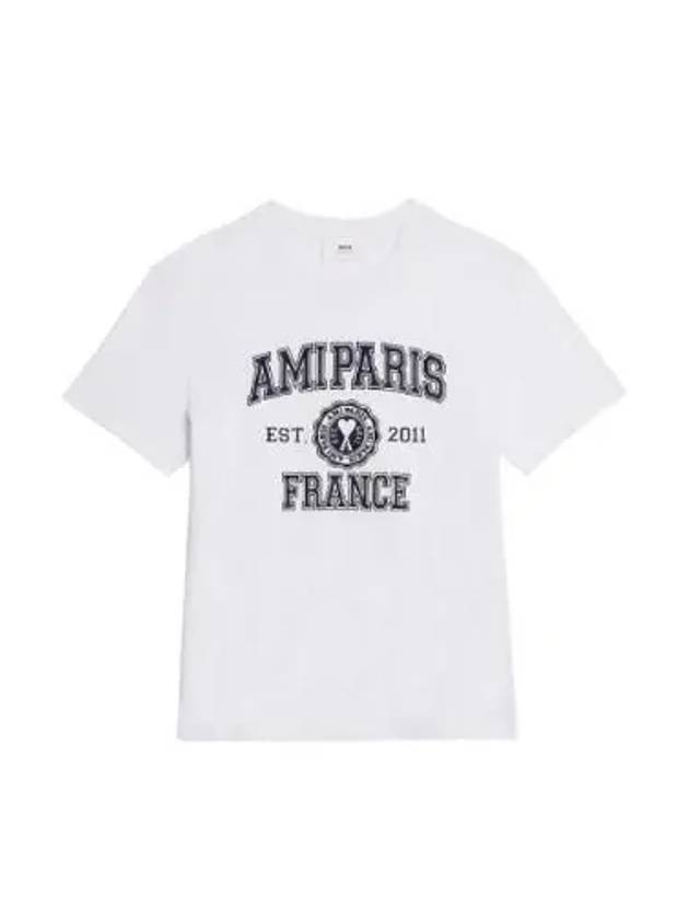 Varsity Logo Short Sleeve T-Shirt White - AMI - BALAAN 2