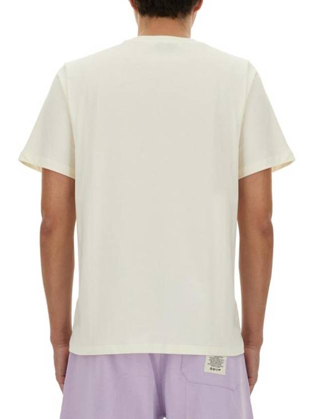 Brushed Logo Short Sleeve T-Shirt Cream - MSGM - BALAAN 4