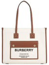 Freya Small Canvas Leather Tote Bag Natural Tan - BURBERRY - BALAAN 2