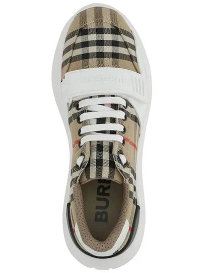 Vintage Check And Leather Sneakers White Archive Beige - BURBERRY - BALAAN 2