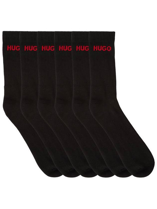 Logo Socks 6 Sets Black - HUGO BOSS - BALAAN 2