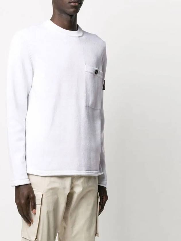 Men's Wappen Cotton Knit Top White - STONE ISLAND - BALAAN 5