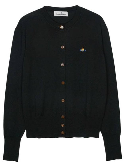 Bea Logo Wool Cardigan Black - VIVIENNE WESTWOOD - BALAAN 2