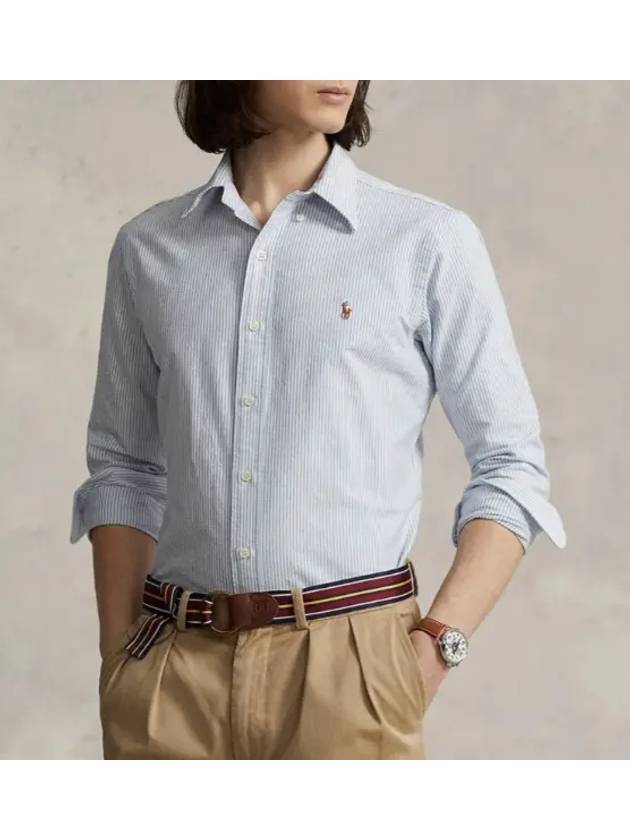 Embroidery Pony Oxford Long Sleeve Shirt Blue - POLO RALPH LAUREN - BALAAN 2