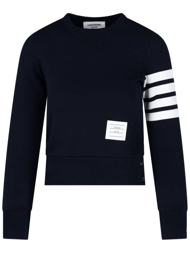 Engineered 4 Bar Stripe Loopback Jersey Knit Crewneck Sweatshirt Navy - THOM BROWNE - BALAAN 2