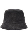 Triangle Logo Denim Bucket Hat Black - PRADA - BALAAN 5