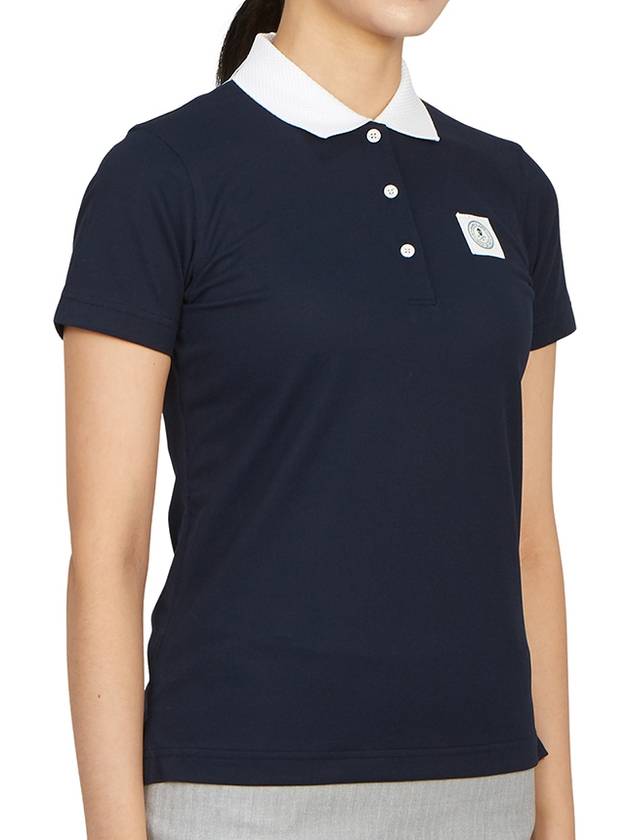 Women's Golf Collar Short Sleeve Polo Shirt Navy - MARK & LONA - BALAAN 4