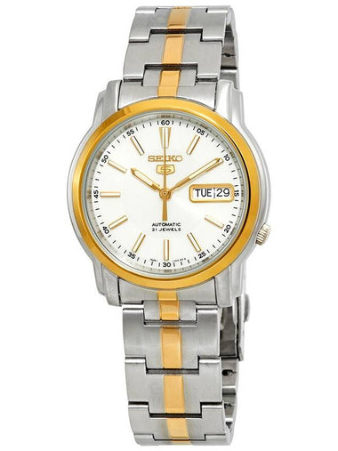 Seiko Series 5 Automatic White Dial Two-tone Men's Watch SNKL84 - SEIKO - BALAAN 1