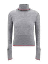 Women's Wool Rib Turtleneck Grey - THOM BROWNE - BALAAN 2