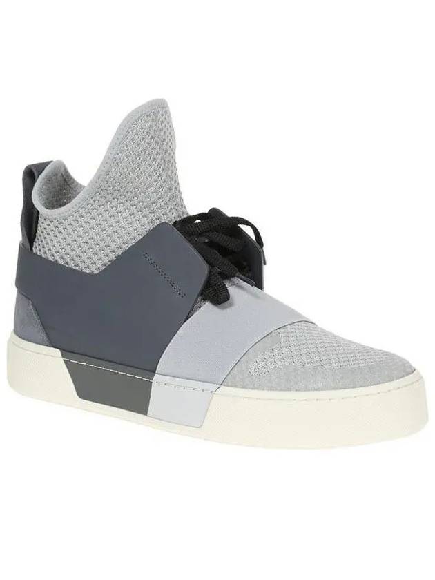 Elastic Strap Mesh High Top Sneakers Grey - BALENCIAGA - BALAAN 2