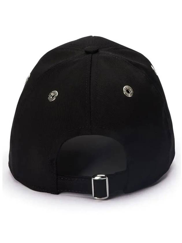 Embroidered Logo Cotton Ball Cap Black - AMI - BALAAN 4