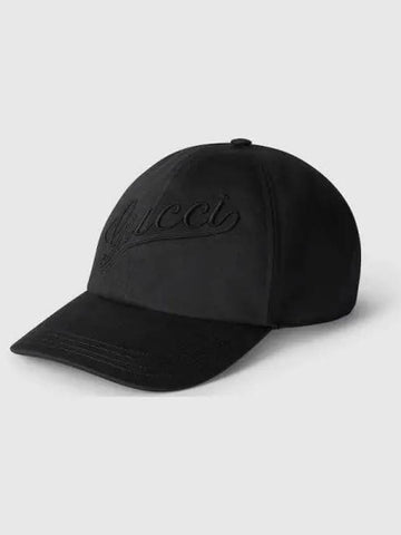 Embroidered Cotton Base Ball Cap Black - GUCCI - BALAAN 1