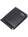 Men's TB Money Clip Grainy Leather Half Wallet Black - BURBERRY - BALAAN 6