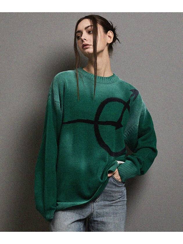 Vintage Washed Signature Round Pullover Green - FFEFF STUDIO - BALAAN 3