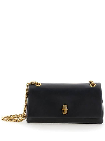 'The Dual Chain' Black Shoulder Bag With Back Logo Embossed In Leather Woman - MARC JACOBS - BALAAN 1