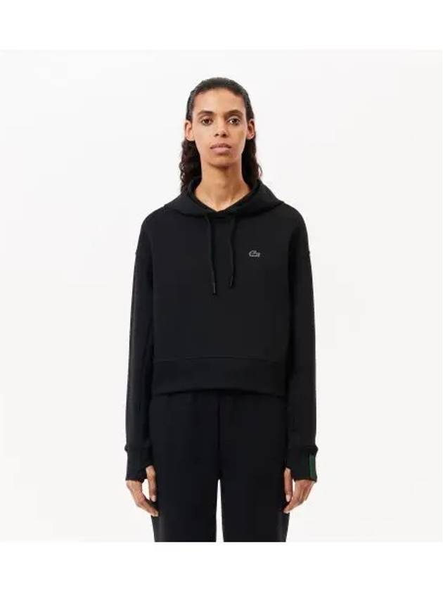 Women s Active Double Face Hooded Sweatshirt Black - LACOSTE - BALAAN 1