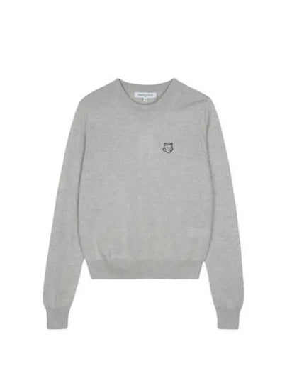 Bold Fox Head Wool Knit Top Grey - MAISON KITSUNE - BALAAN 2