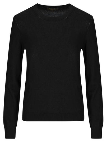 Neo Fiuma Crew Neck Cashmere Knit Top Black - LORO PIANA - BALAAN 2