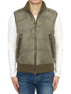 Panel Suede Quilted Padding Vest Dark Olive - TOM FORD - BALAAN 5