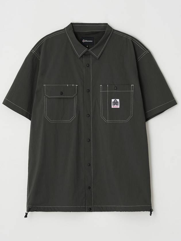 Stitchwork short sleeve shirt gray - BOOVOOM - BALAAN 1
