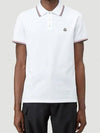 Logo Patch Short Sleeve Polo Optical White - MONCLER - BALAAN 7