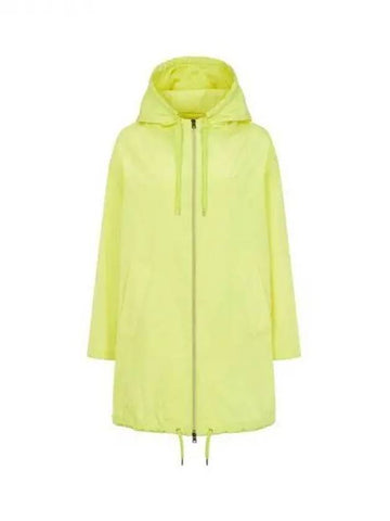 Women s Welt Pocket Drawstring Zip Up Coat Neon Yellow 270546 - HERNO - BALAAN 1