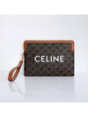 Small Pouch With Strap Signature In Triomphe Canvas With  Print Tan - CELINE - BALAAN 4