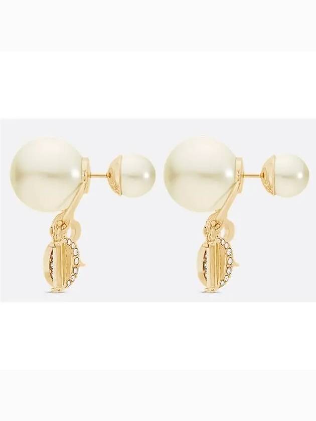 Tribales White Resin Pearls Crystals Earrings Gold - DIOR - BALAAN 3