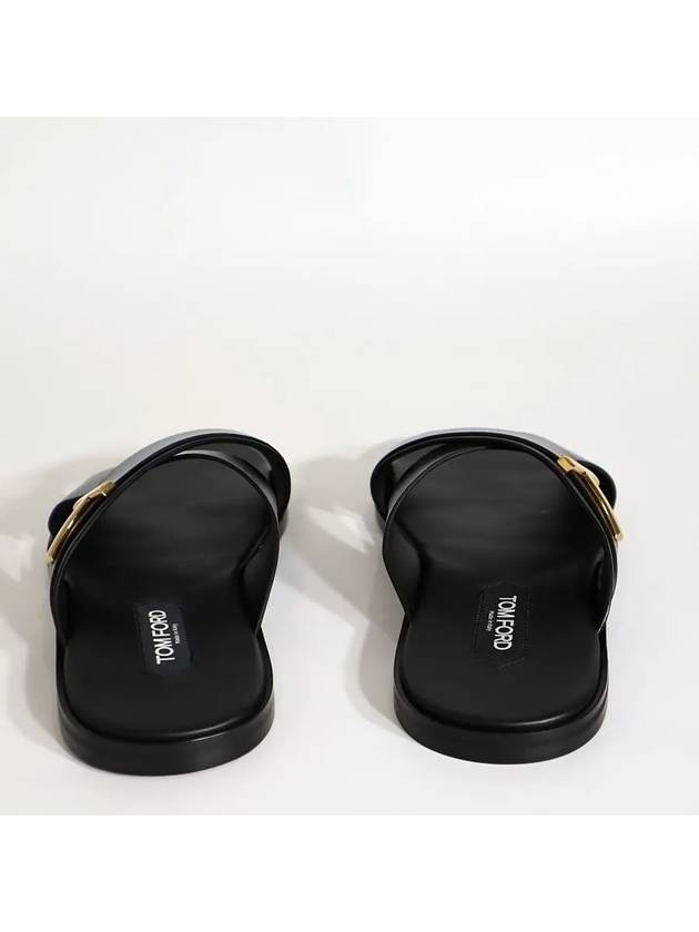 Preston Leather Mule Slippers Black - TOM FORD - BALAAN 10