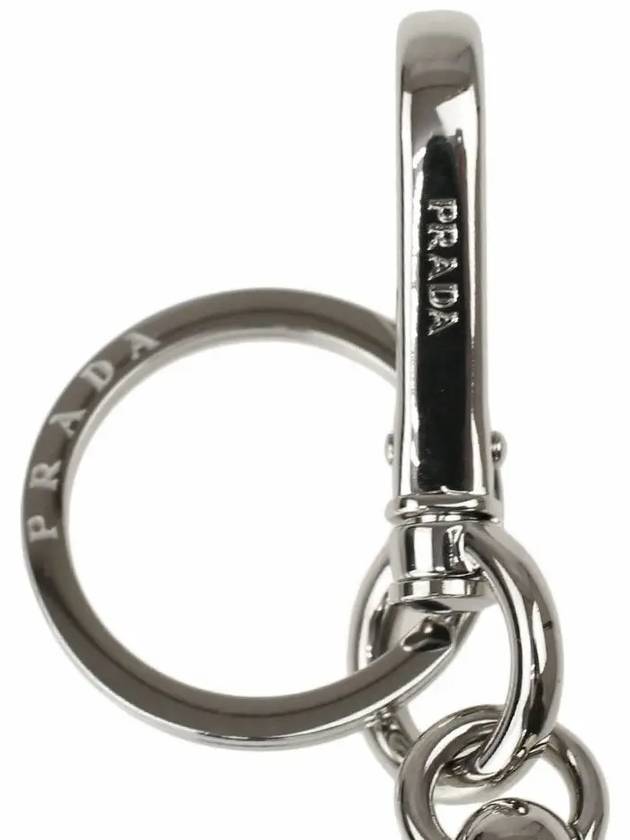 Saffiano Leather Robot Trick Keychain Silver - PRADA - BALAAN 5