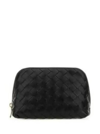 Intrecciato Calfskin Pouch Black - BOTTEGA VENETA - BALAAN 2